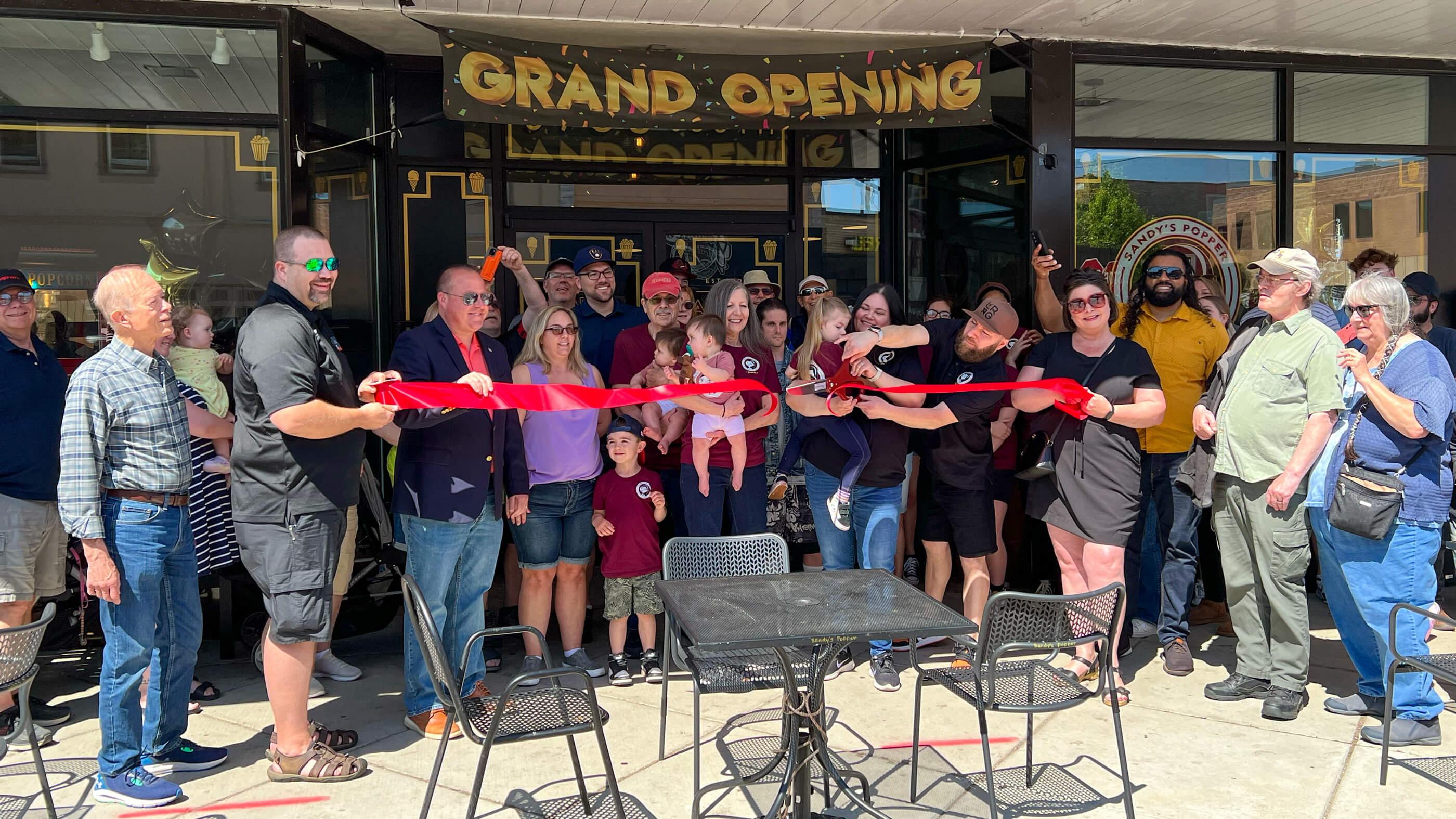 Sandy's Popper Ribbon Cutting Kenosha Area Chamber of Commerce